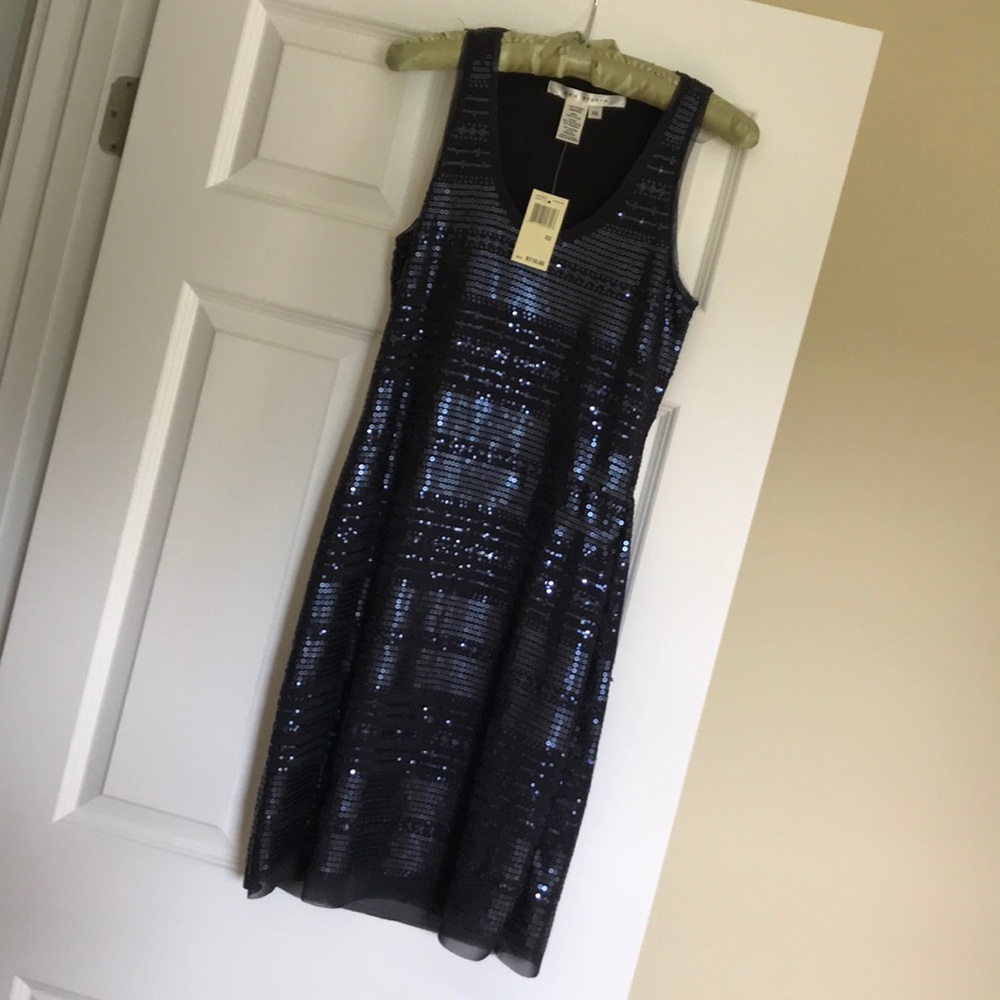 Max Studio Nave Blue Sequin mini dress